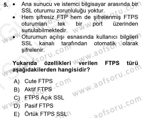 Web Yayıncılığı Dersi 2018 - 2019 Yılı (Final) Dönem Sonu Sınav Soruları 5. Soru