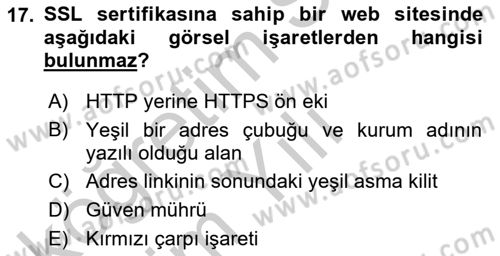 Web Yayıncılığı Dersi 2018 - 2019 Yılı Yaz Okulu Sınav Soruları 17. Soru