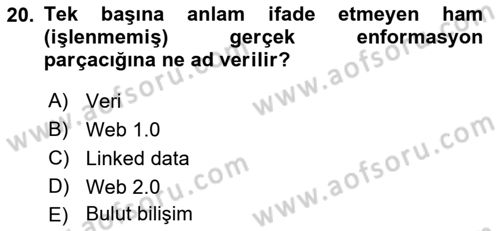 Web Yayıncılığı Dersi 2018 - 2019 Yılı Yaz Okulu Sınav Soruları 20. Soru