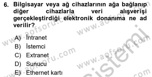 Web Yayıncılığı Dersi 2018 - 2019 Yılı Yaz Okulu Sınav Soruları 6. Soru