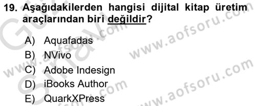 Web Yayıncılığı Dersi 2019 - 2020 Yılı (Vize) Ara Sınav Soruları 19. Soru