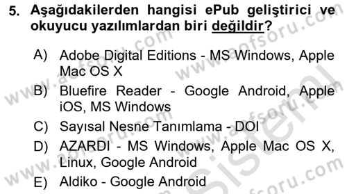 Web Yayıncılığı Dersi 2019 - 2020 Yılı (Vize) Ara Sınav Soruları 5. Soru