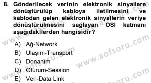 Web Yayıncılığı Dersi Ara Sınavı Deneme Sınav Soruları 8. Soru