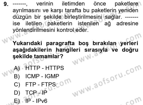 Web Yayıncılığı Dersi 2019 - 2020 Yılı (Vize) Ara Sınav Soruları 9. Soru