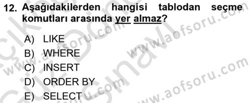 Web Yayıncılığı Dersi 2019 - 2020 Yılı (Final) Dönem Sonu Sınav Soruları 12. Soru