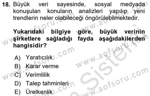 Web Yayıncılığı Dersi 2019 - 2020 Yılı (Final) Dönem Sonu Sınav Soruları 18. Soru
