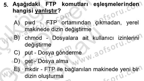 Web Yayıncılığı Dersi 2019 - 2020 Yılı (Final) Dönem Sonu Sınav Soruları 5. Soru