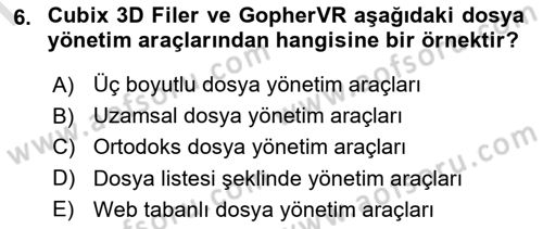 Web Yayıncılığı Dersi 2019 - 2020 Yılı (Final) Dönem Sonu Sınav Soruları 6. Soru