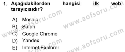 Web Yayıncılığı Dersi 2020 - 2021 Yılı Yaz Okulu Sınav Soruları 1. Soru