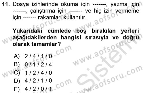Web Yayıncılığı Dersi 2020 - 2021 Yılı Yaz Okulu Sınav Soruları 11. Soru