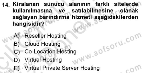 Web Yayıncılığı Dersi 2021 - 2022 Yılı (Vize) Ara Sınav Soruları 14. Soru