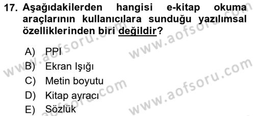 Web Yayıncılığı Dersi 2021 - 2022 Yılı (Vize) Ara Sınav Soruları 17. Soru