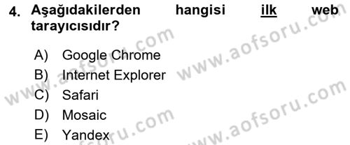 Web Yayıncılığı Dersi 2021 - 2022 Yılı (Vize) Ara Sınav Soruları 4. Soru