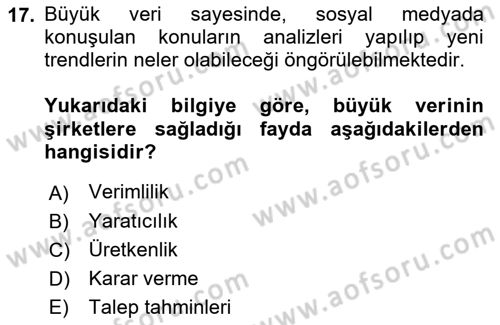 Web Yayıncılığı Dersi 2021 - 2022 Yılı (Final) Dönem Sonu Sınav Soruları 17. Soru