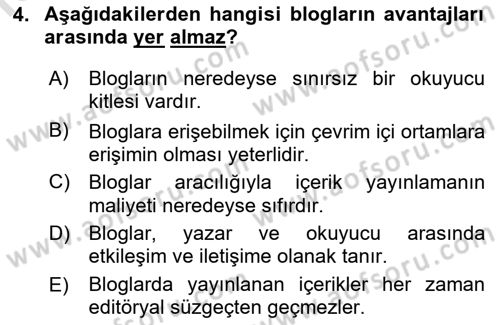 Web Yayıncılığı Dersi 2021 - 2022 Yılı (Final) Dönem Sonu Sınav Soruları 4. Soru