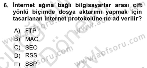 Web Yayıncılığı Dersi 2021 - 2022 Yılı (Final) Dönem Sonu Sınav Soruları 6. Soru