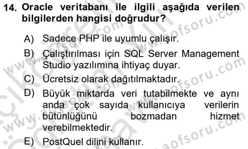 Web Yayıncılığı Dersi 2021 - 2022 Yılı Yaz Okulu Sınav Soruları 14. Soru
