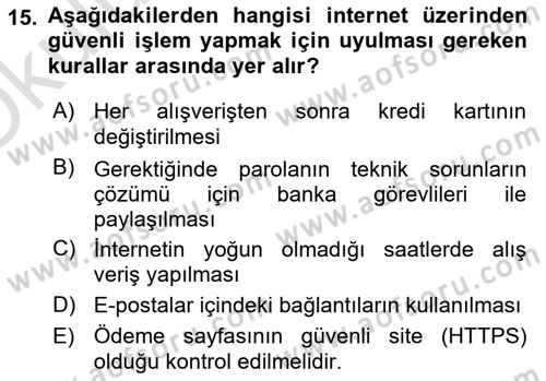 Web Yayıncılığı Dersi 2021 - 2022 Yılı Yaz Okulu Sınav Soruları 15. Soru
