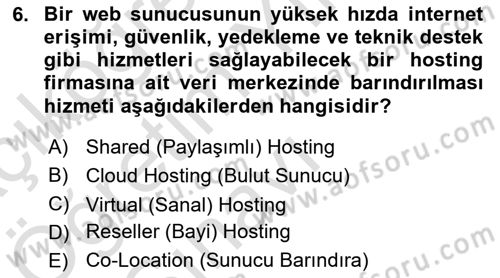 Web Yayıncılığı Dersi 2021 - 2022 Yılı Yaz Okulu Sınav Soruları 6. Soru