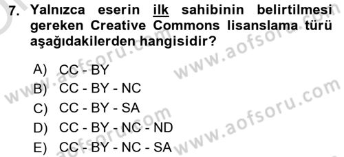 Web Yayıncılığı Dersi 2021 - 2022 Yılı Yaz Okulu Sınav Soruları 7. Soru