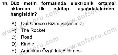 Web Yayıncılığı Dersi 2022 - 2023 Yılı (Vize) Ara Sınav Soruları 19. Soru