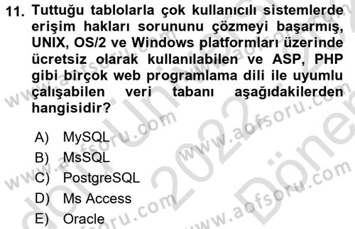 Web Yayıncılığı Dersi 2022 - 2023 Yılı (Final) Dönem Sonu Sınav Soruları 11. Soru