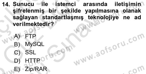 Web Yayıncılığı Dersi 2022 - 2023 Yılı (Final) Dönem Sonu Sınav Soruları 14. Soru
