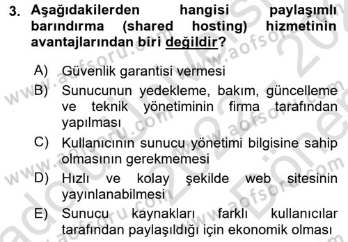 Web Yayıncılığı Dersi 2022 - 2023 Yılı (Final) Dönem Sonu Sınav Soruları 3. Soru