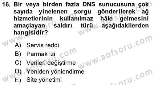Web Yayıncılığı Dersi 2022 - 2023 Yılı Yaz Okulu Sınav Soruları 16. Soru