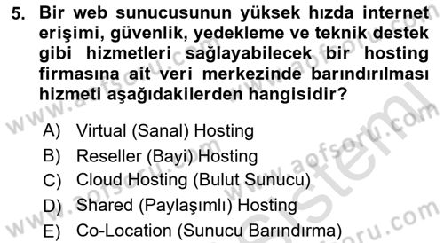 Web Yayıncılığı Dersi 2022 - 2023 Yılı Yaz Okulu Sınav Soruları 5. Soru