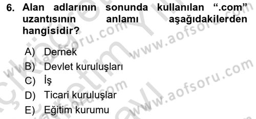 Web Yayıncılığı Dersi 2022 - 2023 Yılı Yaz Okulu Sınav Soruları 6. Soru