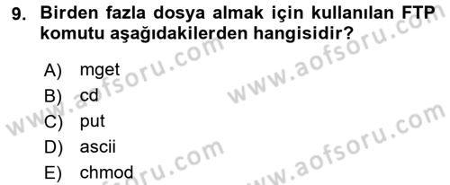 Web Yayıncılığı Dersi 2022 - 2023 Yılı Yaz Okulu Sınav Soruları 9. Soru