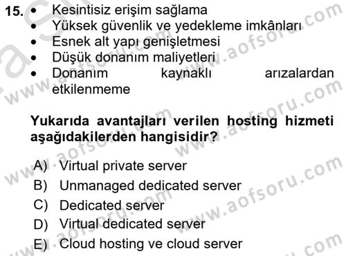 Web Yayıncılığı Dersi 2023 - 2024 Yılı (Vize) Ara Sınav Soruları 15. Soru