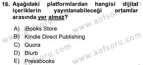 Web Yayıncılığı Dersi 2023 - 2024 Yılı (Vize) Ara Sınav Soruları 16. Soru