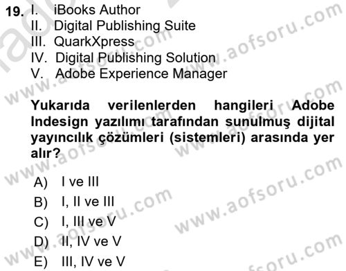 Web Yayıncılığı Dersi 2023 - 2024 Yılı (Vize) Ara Sınav Soruları 19. Soru