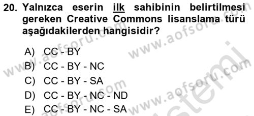 Web Yayıncılığı Dersi 2023 - 2024 Yılı (Vize) Ara Sınav Soruları 20. Soru