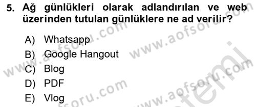 Web Yayıncılığı Dersi 2023 - 2024 Yılı (Vize) Ara Sınav Soruları 5. Soru