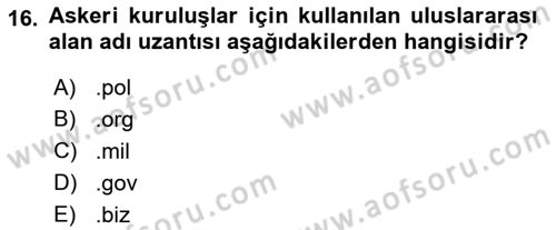 Web Yayıncılığı Dersi 2023 - 2024 Yılı (Final) Dönem Sonu Sınav Soruları 16. Soru