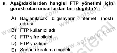 Web Yayıncılığı Dersi 2023 - 2024 Yılı (Final) Dönem Sonu Sınav Soruları 5. Soru