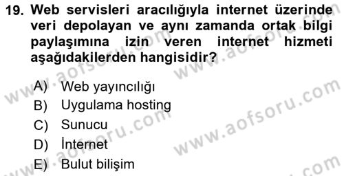 Web Yayıncılığı Dersi 2023 - 2024 Yılı Yaz Okulu Sınav Soruları 19. Soru
