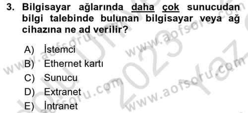 Web Yayıncılığı Dersi 2023 - 2024 Yılı Yaz Okulu Sınav Soruları 3. Soru