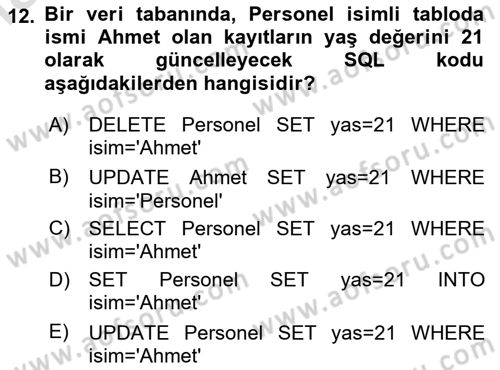Web Yayıncılığı Dersi 2024 - 2025 Yılı (Final) Dönem Sonu Sınav Soruları 12. Soru