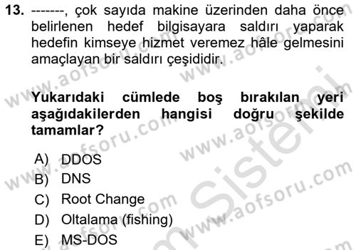 Web Yayıncılığı Dersi 2024 - 2025 Yılı (Final) Dönem Sonu Sınav Soruları 13. Soru