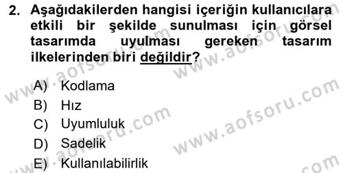 Web Yayıncılığı Dersi 2024 - 2025 Yılı (Final) Dönem Sonu Sınav Soruları 2. Soru