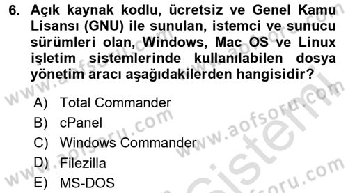 Web Yayıncılığı Dersi 2024 - 2025 Yılı (Final) Dönem Sonu Sınav Soruları 6. Soru