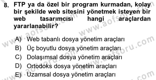 Web Yayıncılığı Dersi 2024 - 2025 Yılı (Final) Dönem Sonu Sınav Soruları 8. Soru