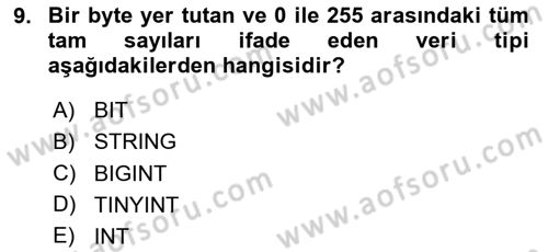 Web Yayıncılığı Dersi 2024 - 2025 Yılı (Final) Dönem Sonu Sınav Soruları 9. Soru