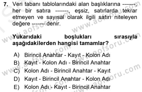 Web Yayıncılığı Araçları Dersi 2016 - 2017 Yılı (Final) Dönem Sonu Sınav Soruları 7. Soru