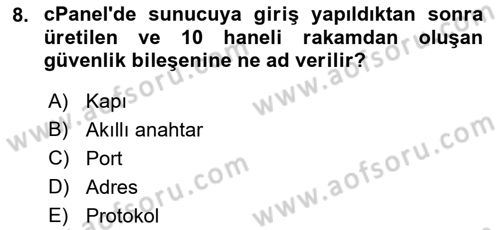 Web Yayıncılığı Araçları Dersi 2016 - 2017 Yılı (Final) Dönem Sonu Sınav Soruları 8. Soru