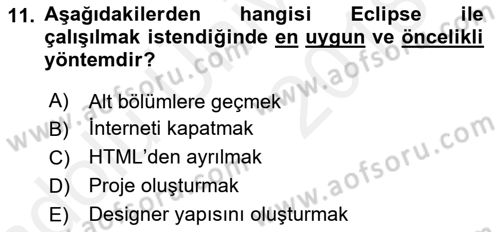 Web Yayıncılığı Araçları Dersi 2017 - 2018 Yılı 3 Ders Sınav Soruları 11. Soru